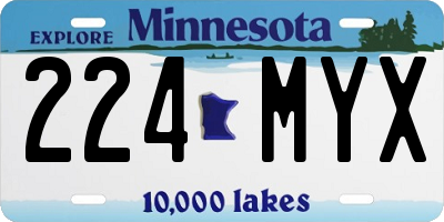 MN license plate 224MYX
