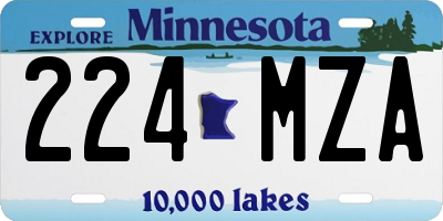 MN license plate 224MZA