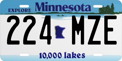 MN license plate 224MZE