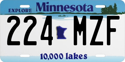 MN license plate 224MZF