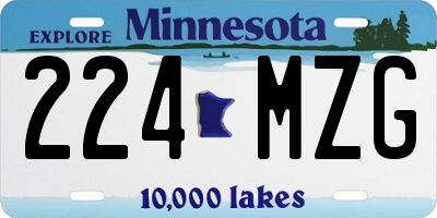MN license plate 224MZG