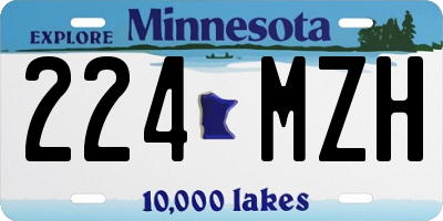 MN license plate 224MZH