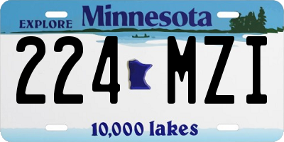 MN license plate 224MZI