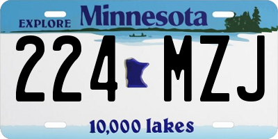 MN license plate 224MZJ