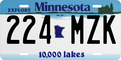 MN license plate 224MZK