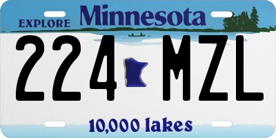 MN license plate 224MZL