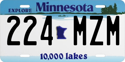 MN license plate 224MZM