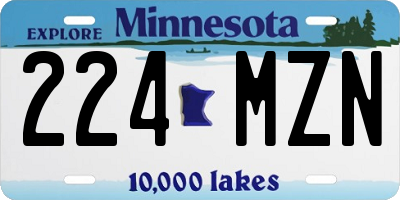 MN license plate 224MZN