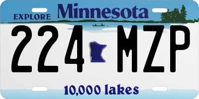 MN license plate 224MZP