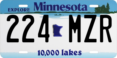 MN license plate 224MZR
