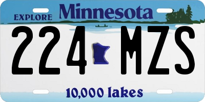 MN license plate 224MZS
