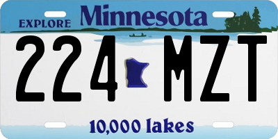 MN license plate 224MZT