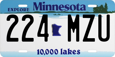 MN license plate 224MZU