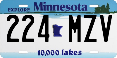 MN license plate 224MZV