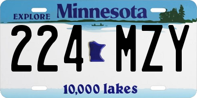 MN license plate 224MZY