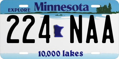 MN license plate 224NAA