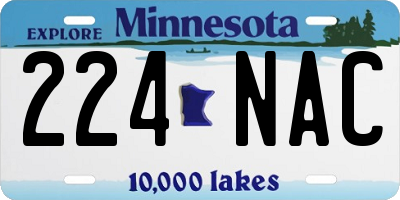 MN license plate 224NAC