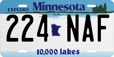MN license plate 224NAF