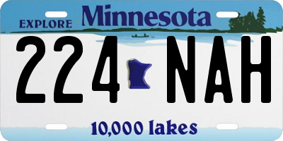 MN license plate 224NAH