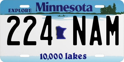 MN license plate 224NAM
