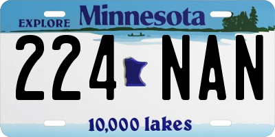 MN license plate 224NAN