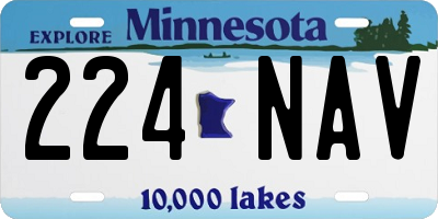 MN license plate 224NAV