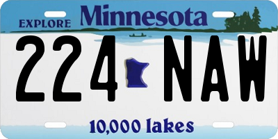 MN license plate 224NAW