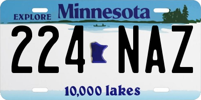MN license plate 224NAZ