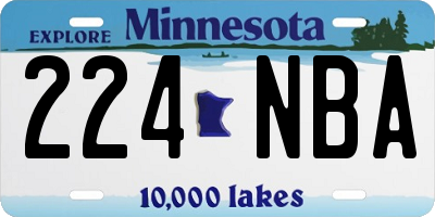 MN license plate 224NBA