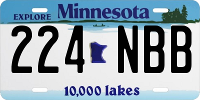 MN license plate 224NBB