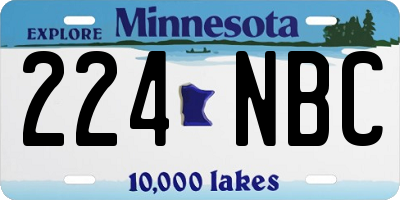 MN license plate 224NBC