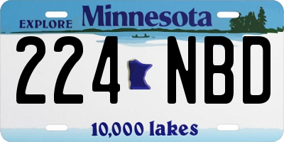MN license plate 224NBD