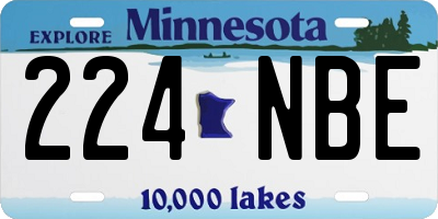 MN license plate 224NBE