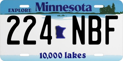MN license plate 224NBF
