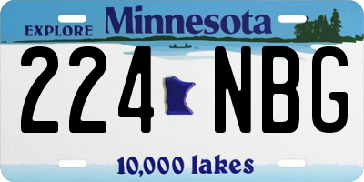 MN license plate 224NBG