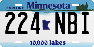 MN license plate 224NBI