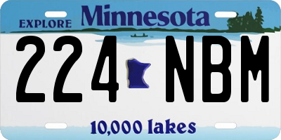 MN license plate 224NBM
