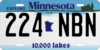 MN license plate 224NBN