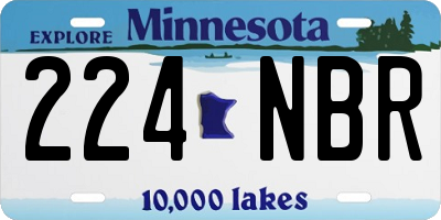 MN license plate 224NBR