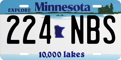MN license plate 224NBS