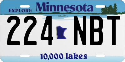 MN license plate 224NBT