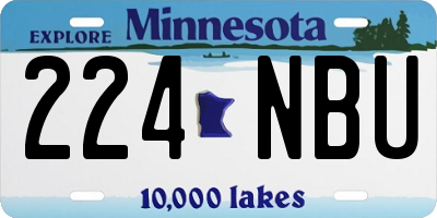 MN license plate 224NBU