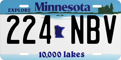 MN license plate 224NBV