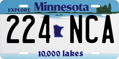 MN license plate 224NCA