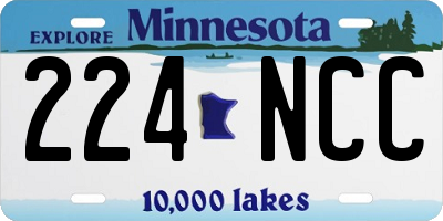 MN license plate 224NCC