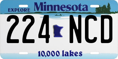 MN license plate 224NCD