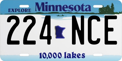 MN license plate 224NCE