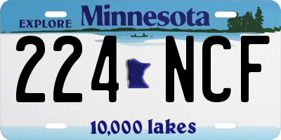 MN license plate 224NCF