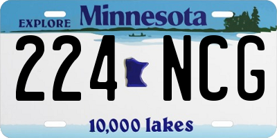 MN license plate 224NCG