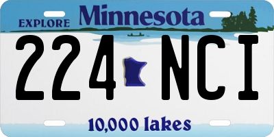 MN license plate 224NCI